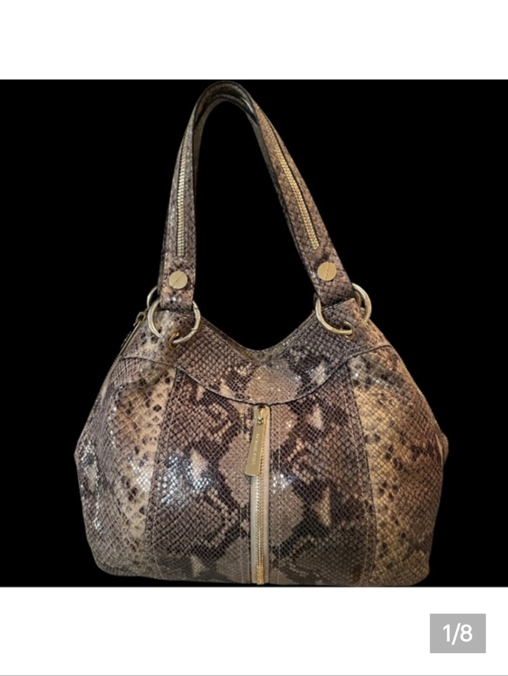 Michael Kors Snake-Print Hobo Shoulder Bag in Brown